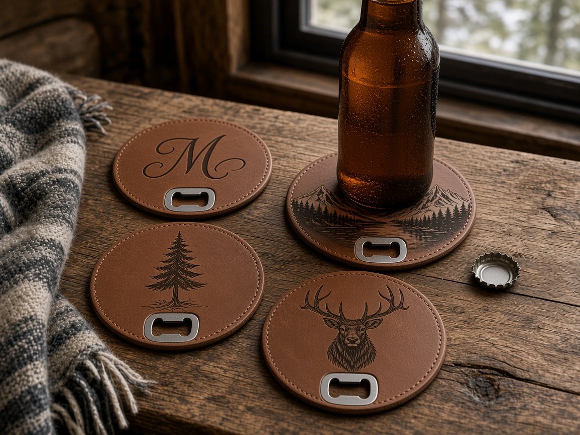 Bottle Opener Coasters concept mockup