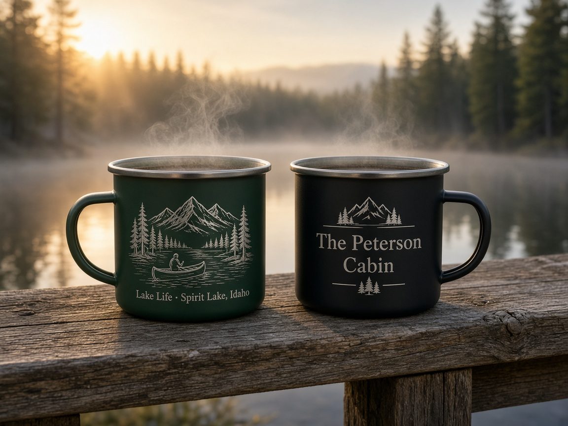 12 oz Camper Mugs, example personalization
