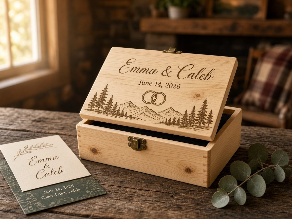 Wood Keepsake Boxes concept mockup