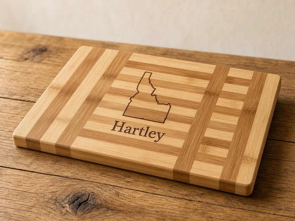 Two-Tone Bamboo & Farm Animal Boards, example personalization