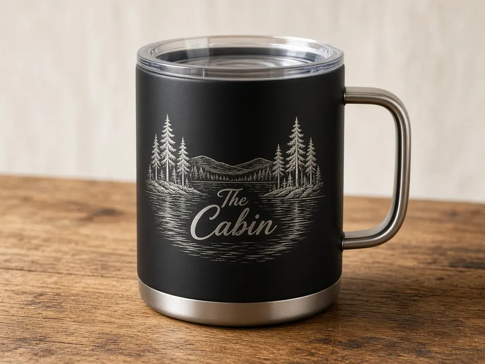12 oz Camper Mugs, example personalization