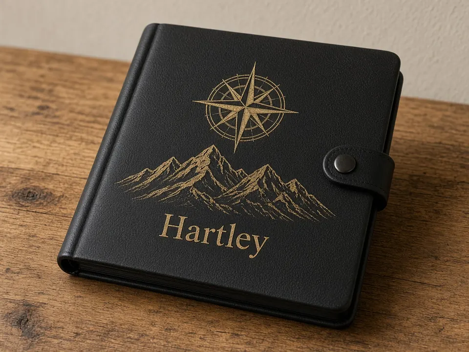 Leatherette Journals, example personalization