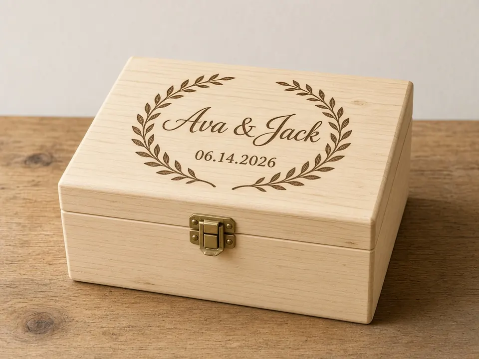 Wood Keepsake Boxes, example personalization