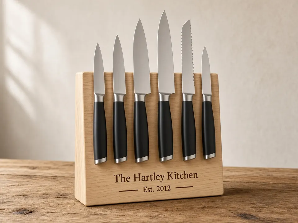Kitchen Knife Set with Magnetic Block, example personalization