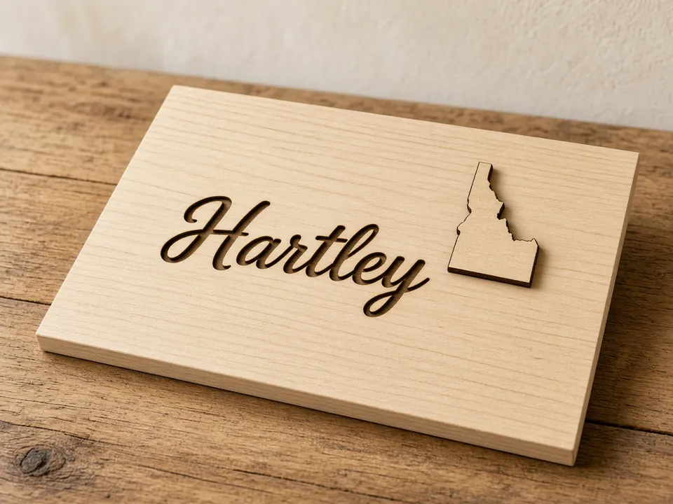 Laser Plywood Cut & Engraved Pieces, example personalization