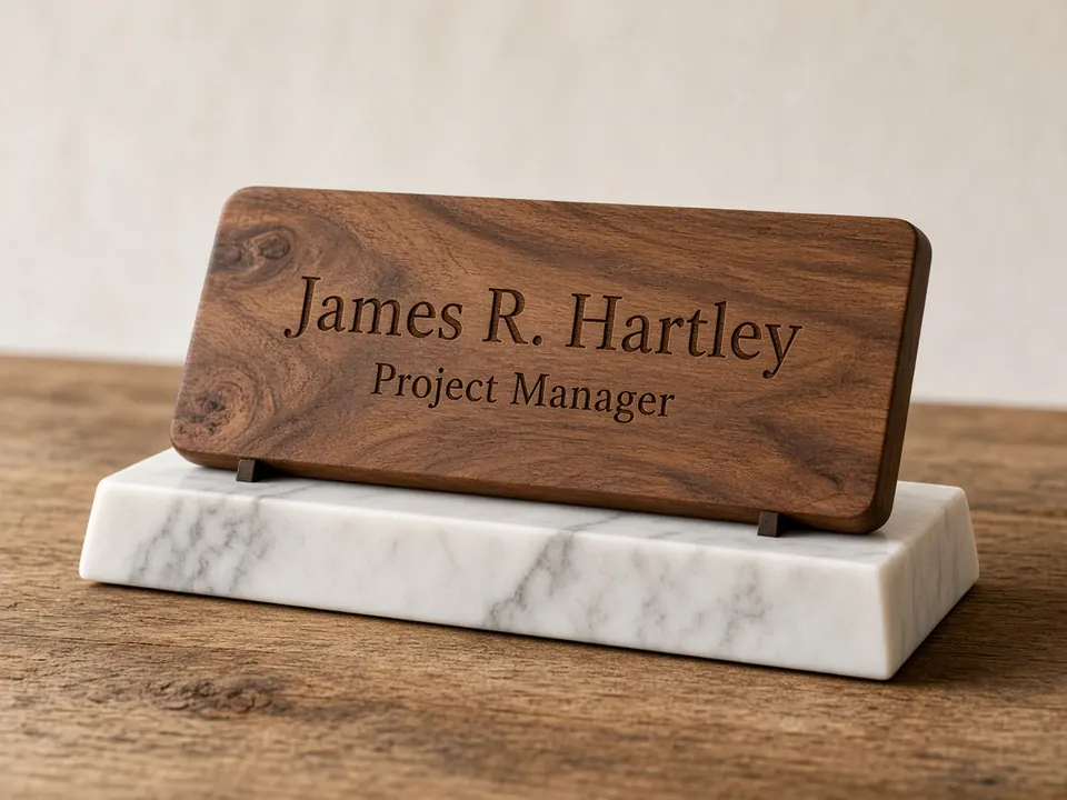 Marble Desk Name Plate, example personalization
