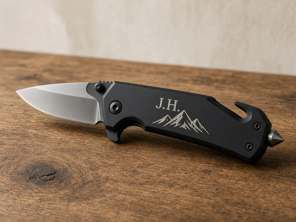 Hunting, Folding & Rescue Knives, example personalization
