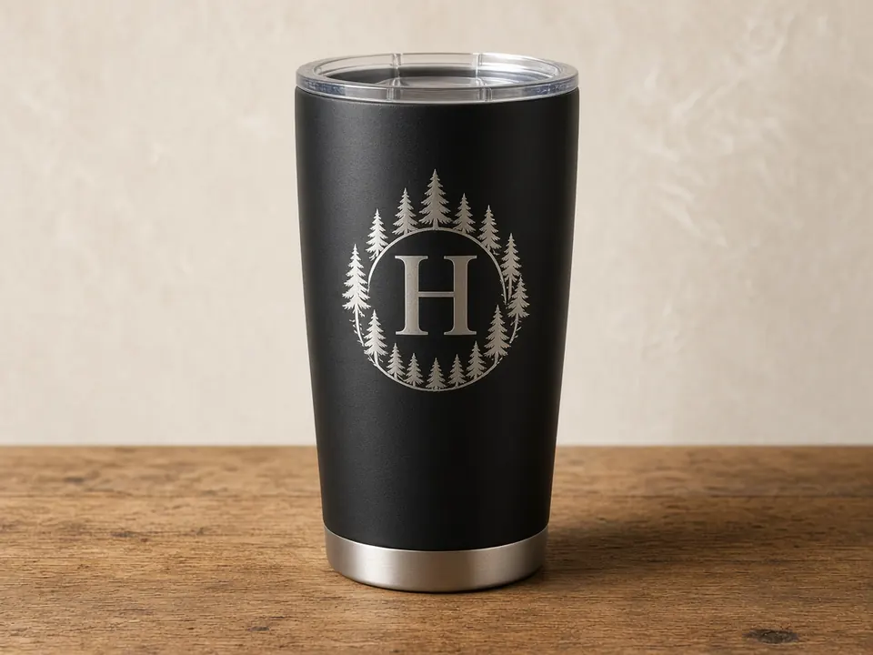 Insulated 16 oz Pint Tumblers, example personalization