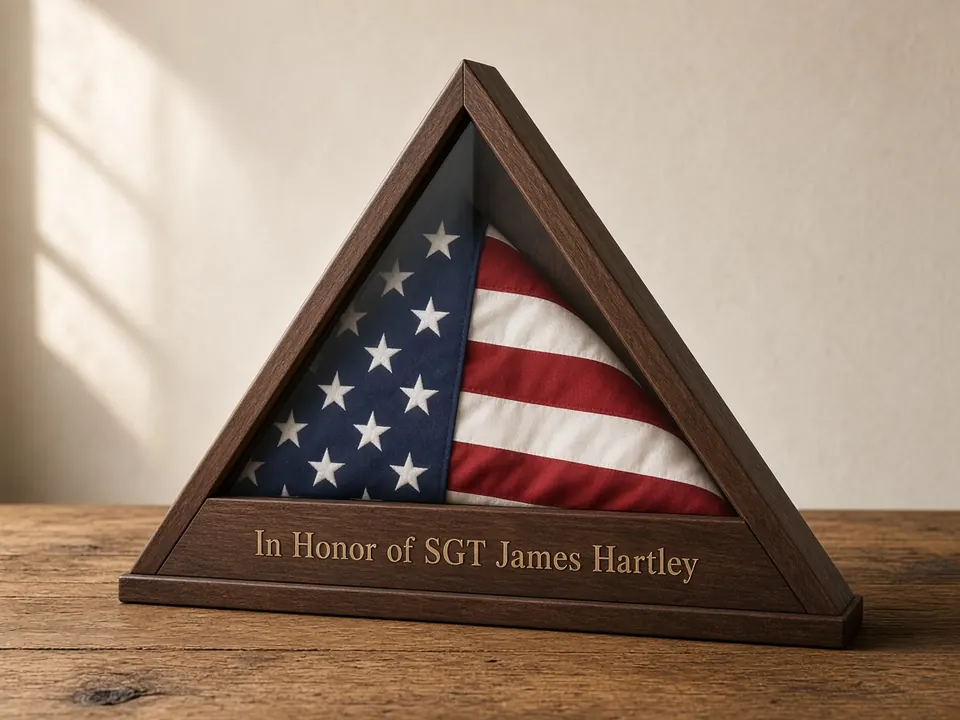 Memorial & Military Shadow Boxes, example personalization