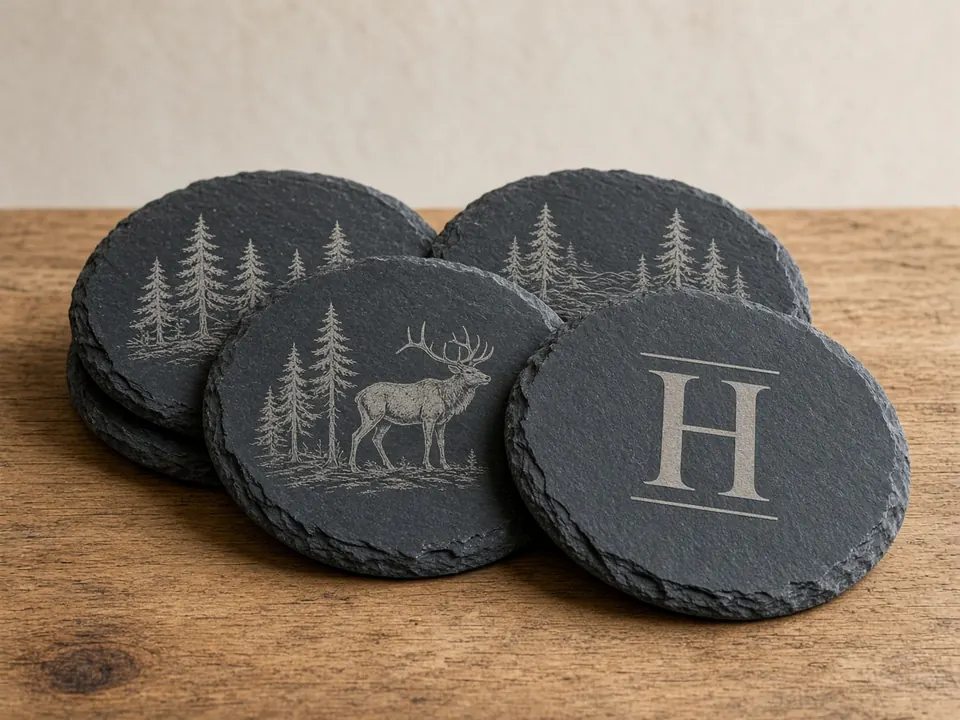 Slate Coasters, example personalization