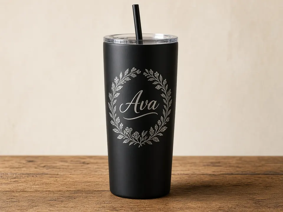 20 oz Skinny Tumblers, example personalization